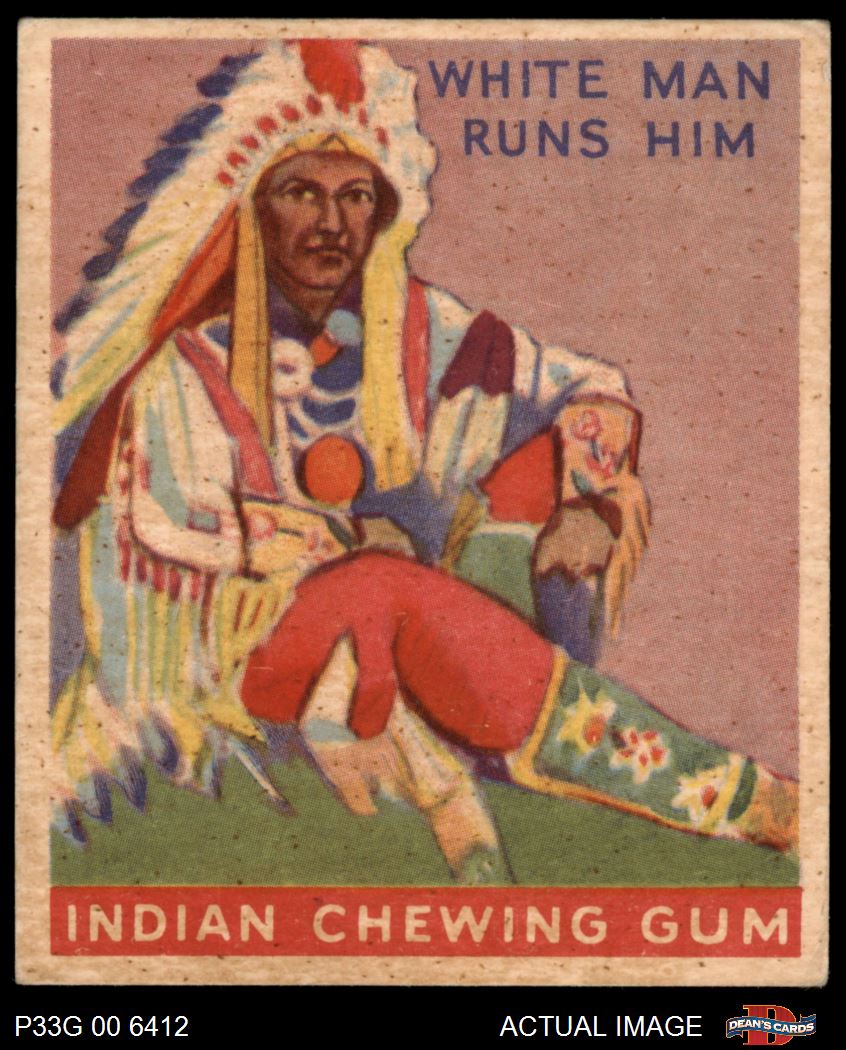 1933 Goudey Indian Gum #47 White Man Runs Him 3 - VG - Picture 6 of 9