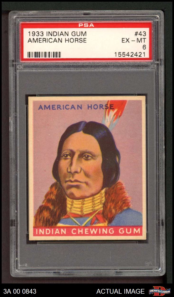 1933 Goudey Indian Gum #43 American Horse PSA 6 - EX/MT - Picture 2 of 3
