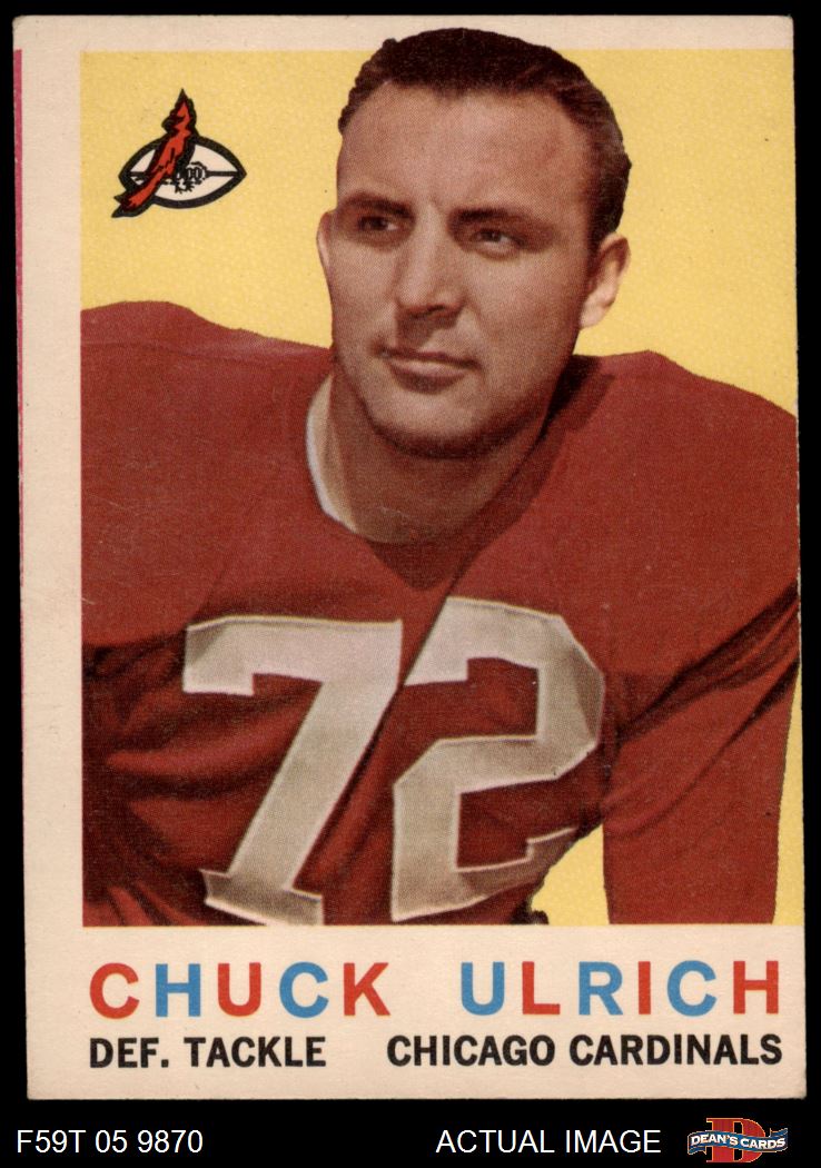 1959 Topps #57 Chuck Ulrich Cardinals-FB Illinois 1.5 - FAIR - Picture 2 of 9