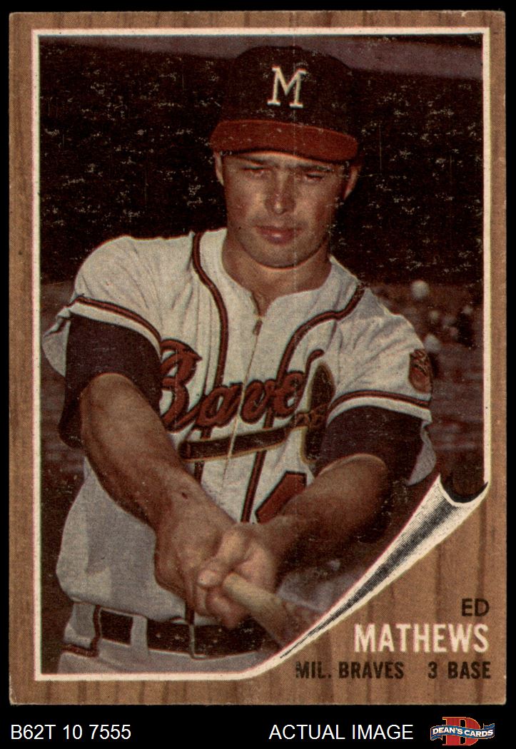 1962 Topps #30 Eddie Mathews Braves HOF 5 - EX