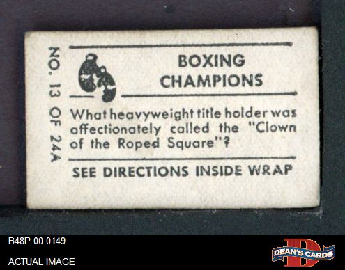 1948 Topps Magic Photo #13 Max Baer A Boxing Champions 2 - GOOD - Picture 3 of 3