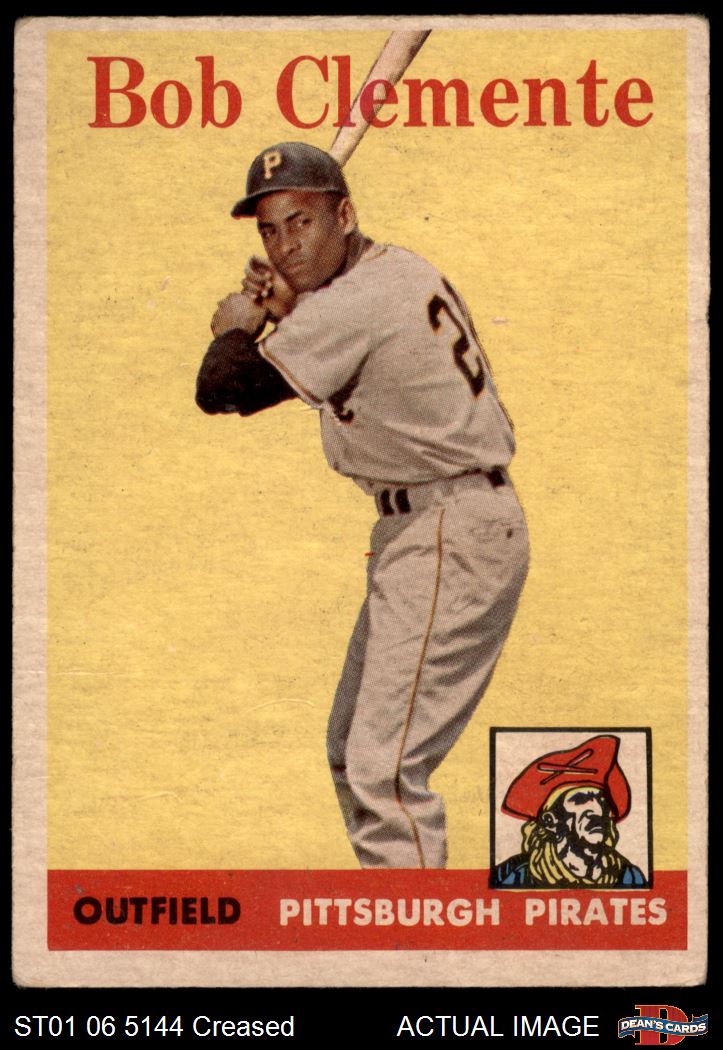 1958 Topps #52 Roberto Clemente White Team Pirates HOF COMMON VARIATION 2 - GOOD - Picture 6 of 13