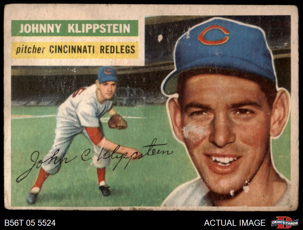 1956 Topps #249 Johnny Klippstein Reds AUTHENTIC