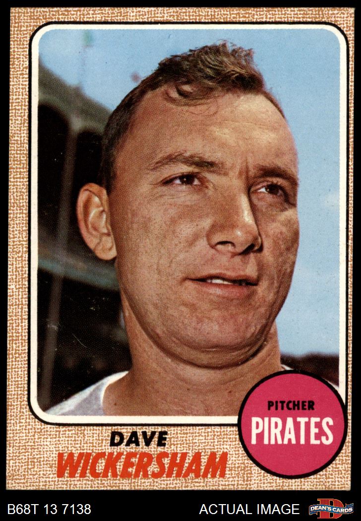 1968 Topps #288 Dave Wickersham Pirates 4 - VG/EX