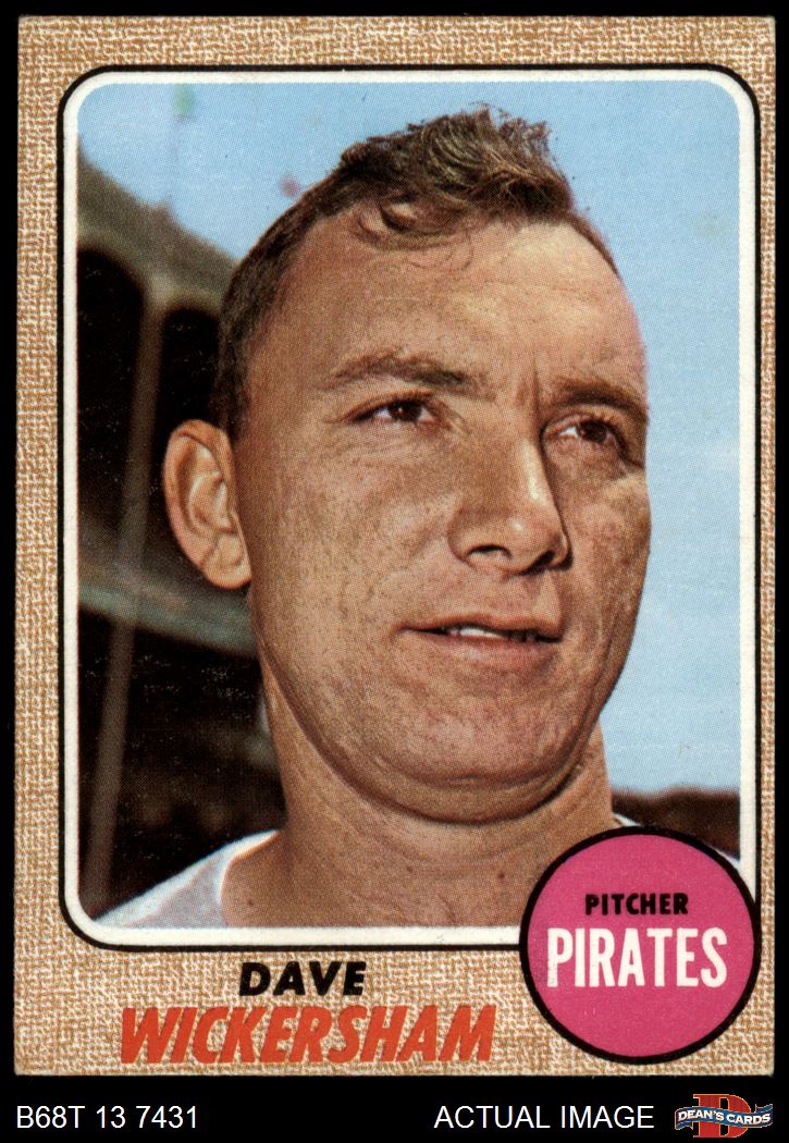 1968 Topps #288 Dave Wickersham Pirates 4 - VG/EX