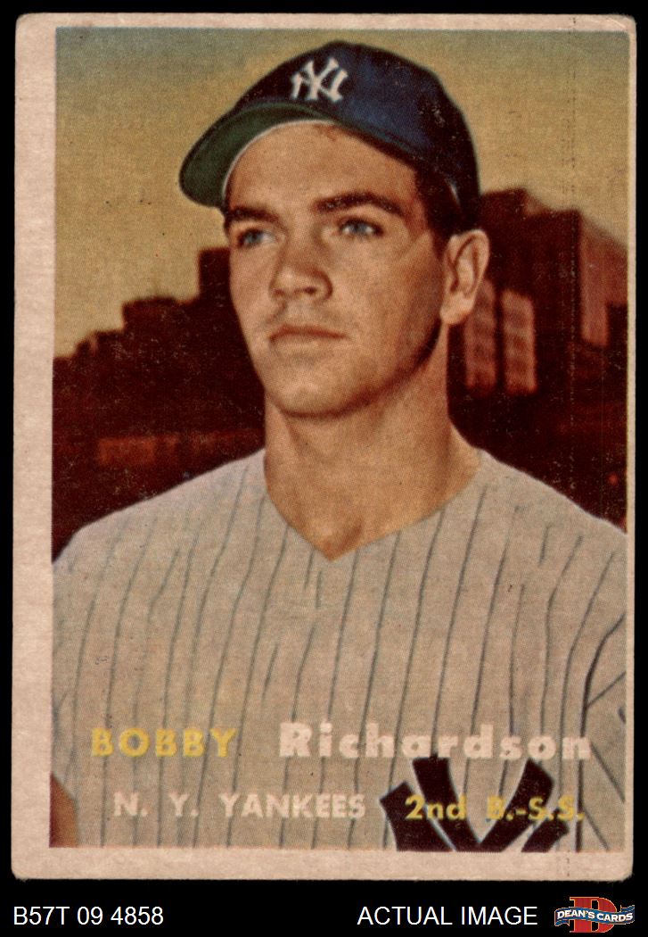 1957 Topps #286 Bobby Richardson Yankees RC 2 - GOOD - Picture 2 of 5