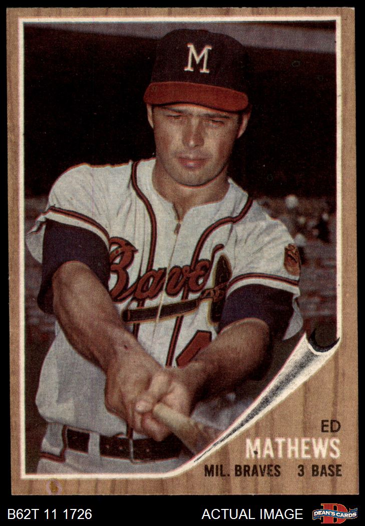 1962 Topps #30 Eddie Mathews Braves HOF 5 - EX