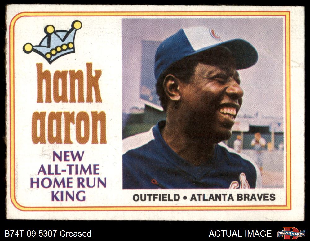1974 Topps #1 Hank Aaron New All-Time Home Run King Braves HOF 3 - VG - Picture 2 of 9