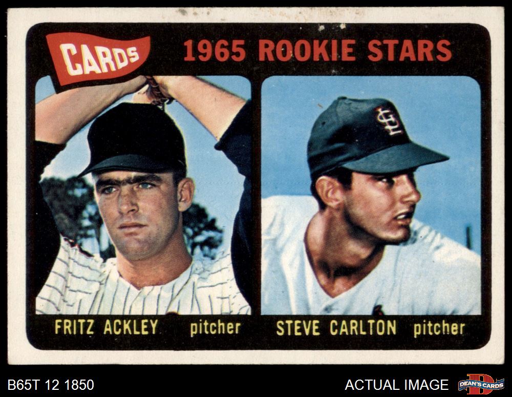 1965 Topps #477 Steve Carlton / Fritz Ackley Cardinals RCs RC HOF 2 - GOOD - Picture 10 of 29