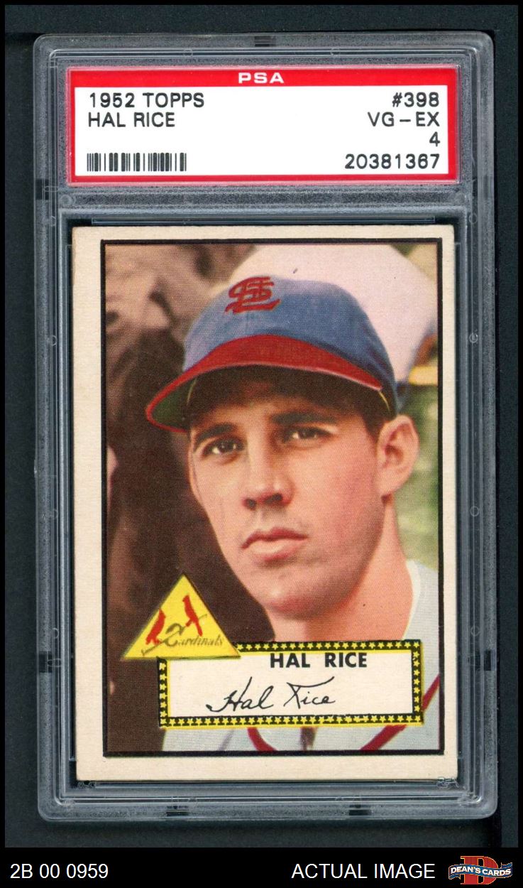 1952 Topps #398 Hal Rice Cardinals PSA 4 - VG/EX