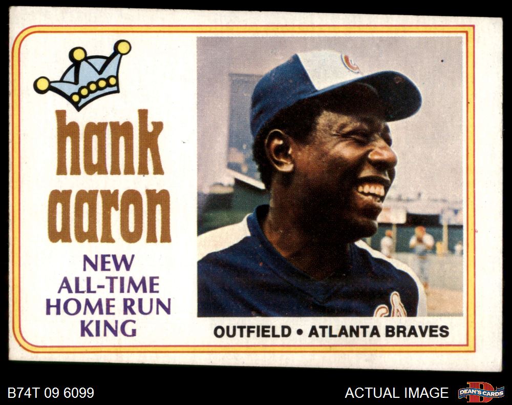 1974 Topps #1 Hank Aaron New All-Time Home Run King Braves HOF 3 - VG - Picture 6 of 9