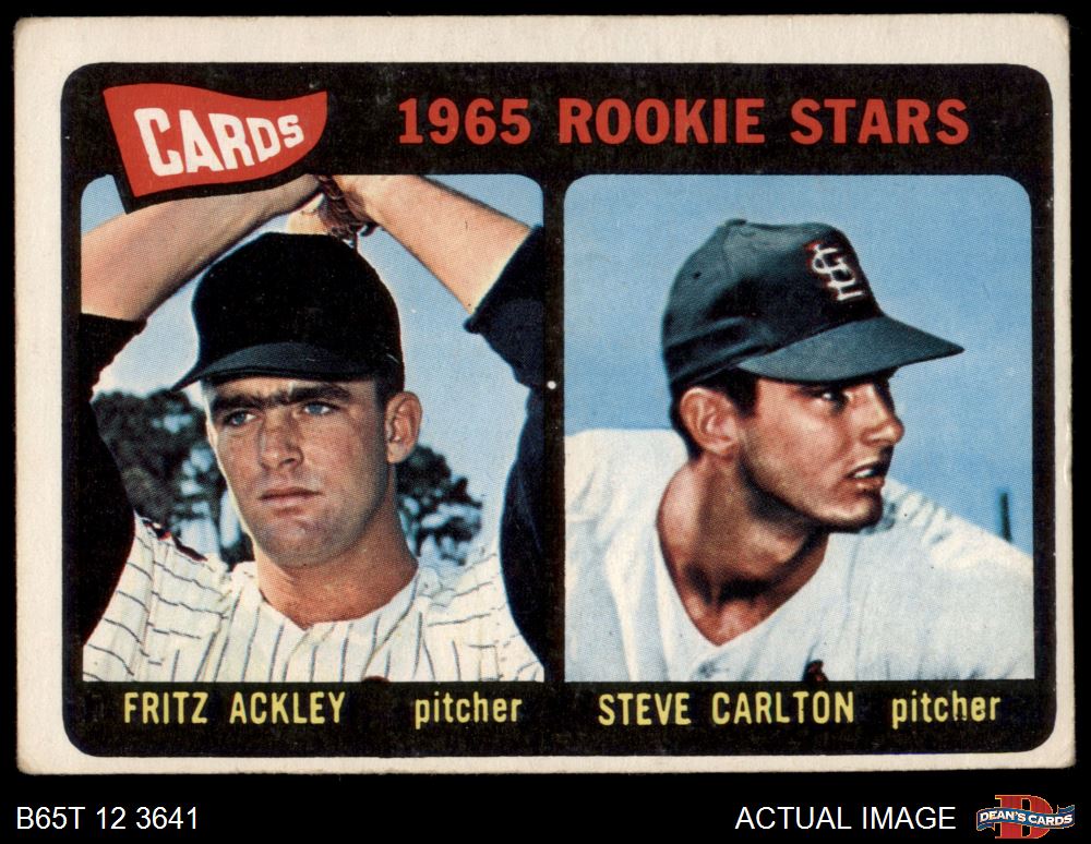 1965 Topps #477 Steve Carlton / Fritz Ackley Cardinals RCs RC HOF 2 - GOOD - Picture 22 of 29