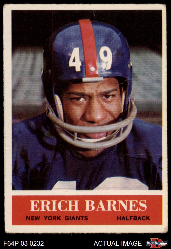 1964 Philadelphia #113 Erich Barnes Giants-FB Purdue 1.5 - FAIR - Picture 2 of 5
