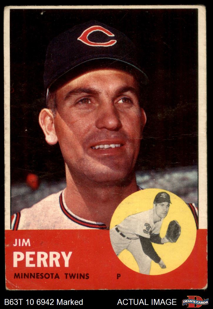 1963 Topps #535 Jim Perry Twins 1 - POOR
