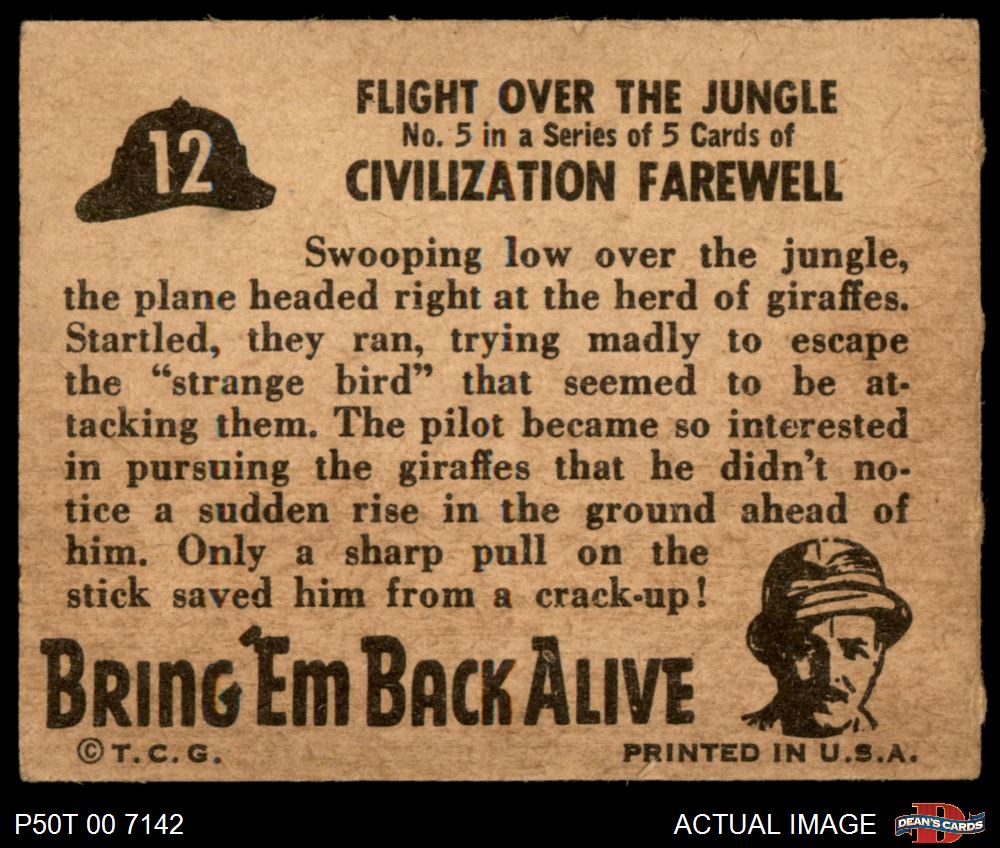 1950 Topps Bring Em Back Alive #12 Flight Over The Jungle 3 - VG