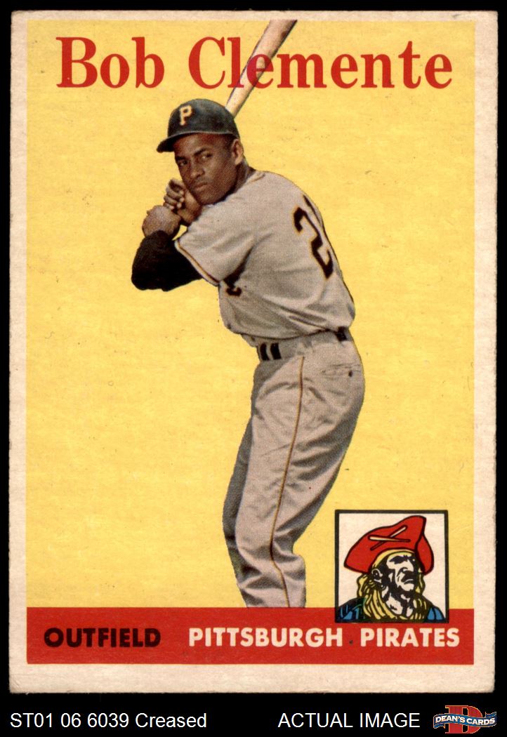1958 Topps #52 Roberto Clemente White Team Pirates HOF COMMON VARIATION 2 - GOOD - Picture 10 of 13