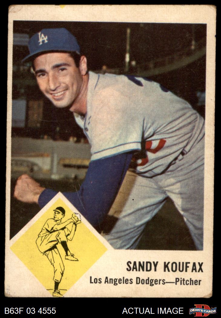 1963 Fleer #42 Sandy Koufax Dodgers HOF MVPw CYAw 2 - GOOD - Picture 6 of 9