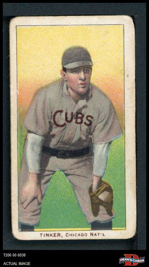 1909 T206 Joe Tinker Hands on Knees Cubs HOF VARIATION 1.5 - FAIR - Picture 2 of 3