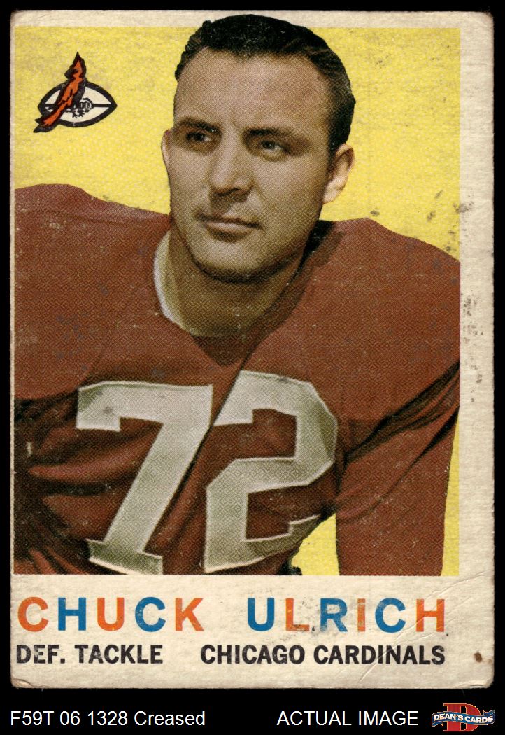 1959 Topps #57 Chuck Ulrich Cardinals-FB Illinois 1.5 - FAIR - Picture 6 of 9
