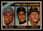 #221 NL ERA Leaders Sandy Koufax / Vern Law / Juan Marichal 