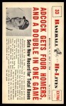 #33 Gets Four Homers and Double Joe Adcock 
