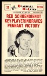 #25 Key Player in Victory Red Schoendienst 