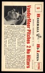 #5 Pitches 2 No-Hitters Johnny Vander Meer 