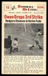 #15 Drops Third Strike Mickey Owen 