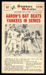 #62 Bat Beats Yankees in Series Hank Aaron 