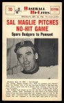 #70 Pitches No-Hit Game Sal Maglie 