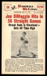 #38 Hits in 56 Straight Games Joe DiMaggio 