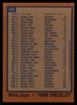 1978 Topps #626  Blue Jays Team Checklist<br />B78T 00 4111<br /><a class='button AddToCart' data-ajax='true' data-ajax-mode='replace' data-ajax-update='#cart-info' href='/AddToCart?itemId=2200854&quantity=1&type=0'>Add To Cart</a>