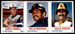 Barry Bonnell / Willie Montanez / Rollie Fingers 