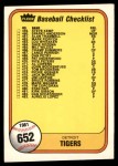 #652 Tigers / Padres Checklist  