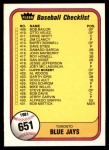 #651 Giants / Blue Jays Checklist  