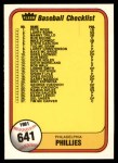 #641 Phillies / Royals Checklist  