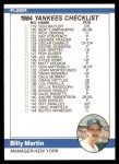 #652 Checklist: Yankees/Reds Billy Martin 