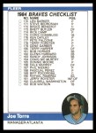 #654 Checklist: Braves/Angels Joe Torre 