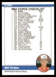 #658 Checklist: Expos/Mariners Bill Virdon 