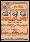 Contest Card Nov 25 - Bears vs. Giants  