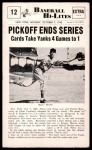 #12 Pickoff Ends Series Marty Marion 