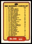#648 A's / Reds Checklist  