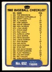 #652 Tigers / Red Sox Checklist  