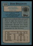 1988 Topps #320 Don Bracken<br />F88T-H 320<br /><a class='button AddToCart' data-ajax='true' data-ajax-mode='replace' data-ajax-update='#cart-info' href='/AddToCart?itemId=4438476&quantity=1&type=0'>Add To Cart</a>