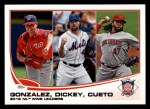 #287 NL Pitching Leaders Johnny Cueto / Gio Gonzalez / R.A. Dickey 