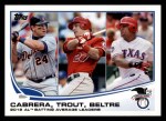 #294 AL Batting Leaders Mike Trout / Adrian Beltre / Miguel Cabrera 