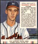 #19 Warren Spahn With Tab 