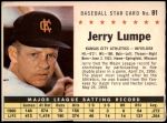 #81 Jerry Lumpe  Perforated 