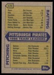 1987 Topps #131  Pirates Leaders<br />B87T-P 131<br /><a class='button AddToCart' data-ajax='true' data-ajax-mode='replace' data-ajax-update='#cart-info' href='/AddToCart?itemId=5429069&quantity=1&type=0'>Add To Cart</a>