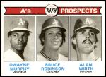 1979 Topps #711  -  Dwayne Murphy / Bruce Robinson / Alan Wirth A's Prospects<br />B79T 06 9615<br /><a class='button AddToCart' data-ajax='true' data-ajax-mode='replace' data-ajax-update='#cart-info' href='/AddToCart?itemId=5468659&quantity=1&type=0'>Add To Cart</a>